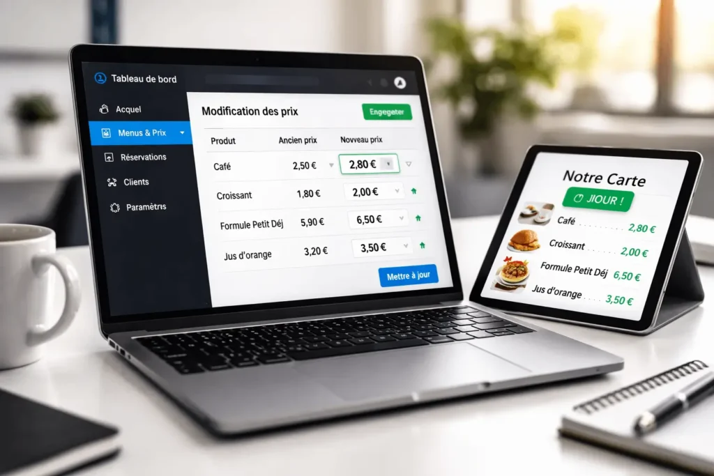Mise à jour rapide carte restaurant en ligne - Webmaster indépendant Var Pignans